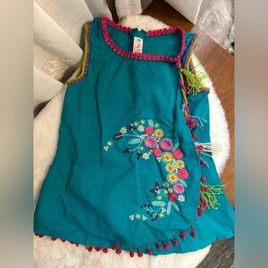 Jodi Mini collection light weight embroidered blouse tank top girls size 8